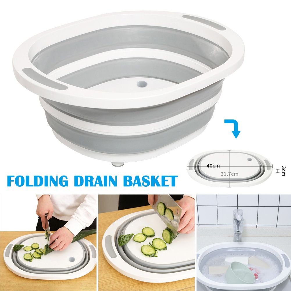Cutting Board Draining Basket Fruits Vegetables Wash Baske