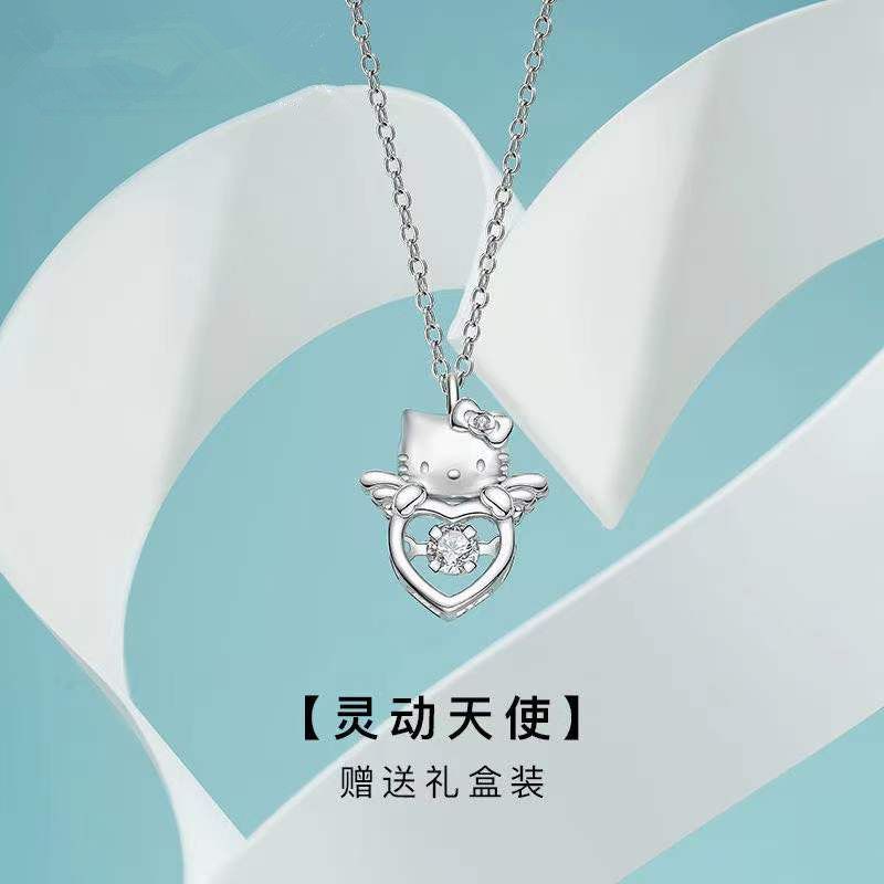 Cartoon Kawaii Hello Kitty Pendant Necklace Gift Box