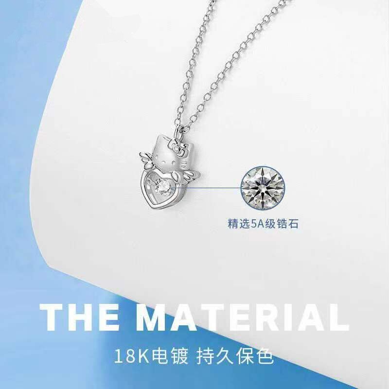 Cartoon Kawaii Hello Kitty Pendant Necklace Gift Box