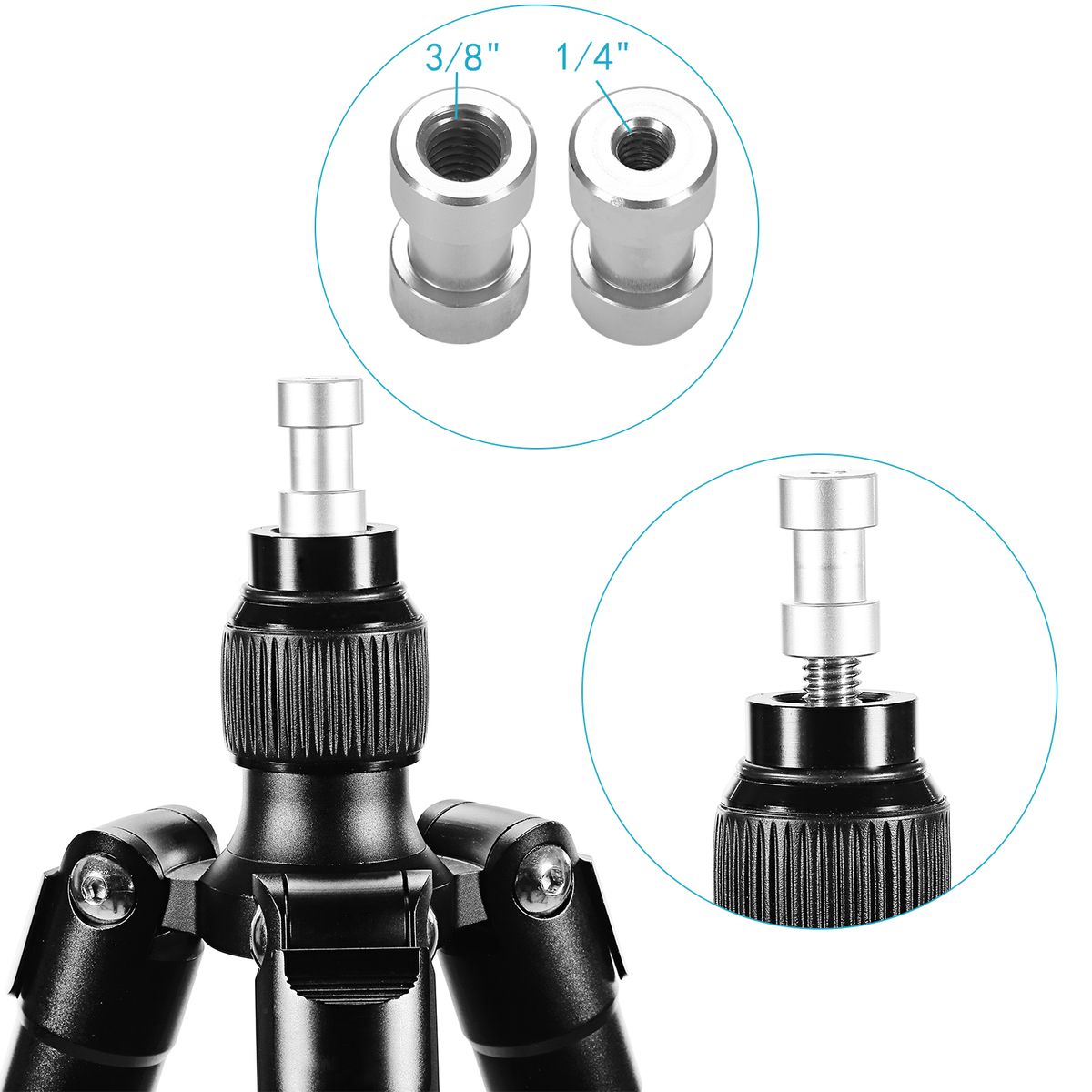 Neewer® 15 Pieces 1/4" 3/8" Metal Threaded Screw Converter Adapter For DSLR Camera,Tripod,Shoulder Rig,Light Stand,Camera Cage