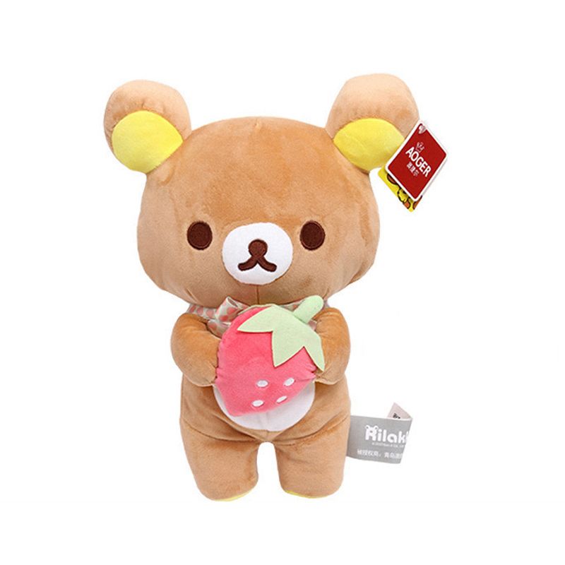 Kawaii Strawberry Rilakkuma Teddy Bear Plush Doll Keychain