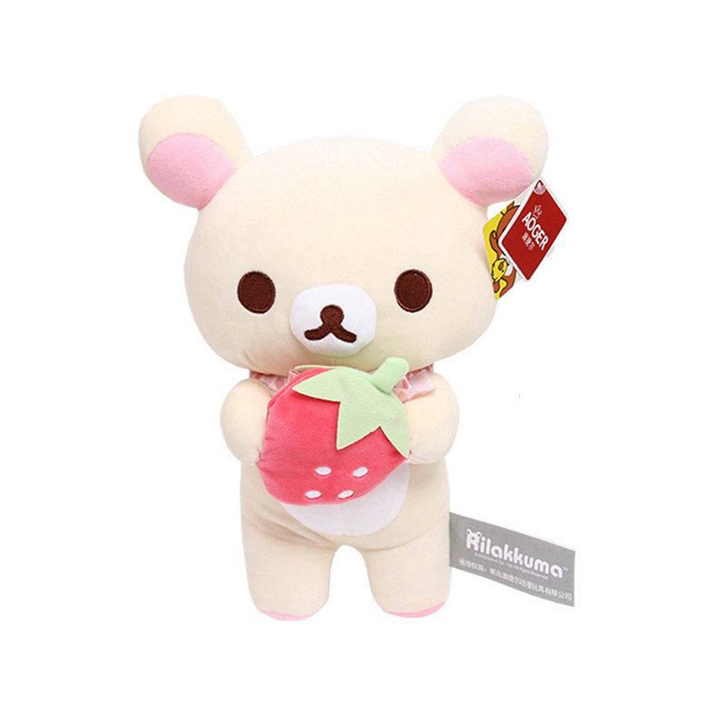 Kawaii Strawberry Rilakkuma Teddy Bear Plush Doll Keychain