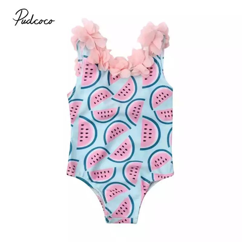Water Melon Print One Piece Swimsuit For Girls (Age 2years)