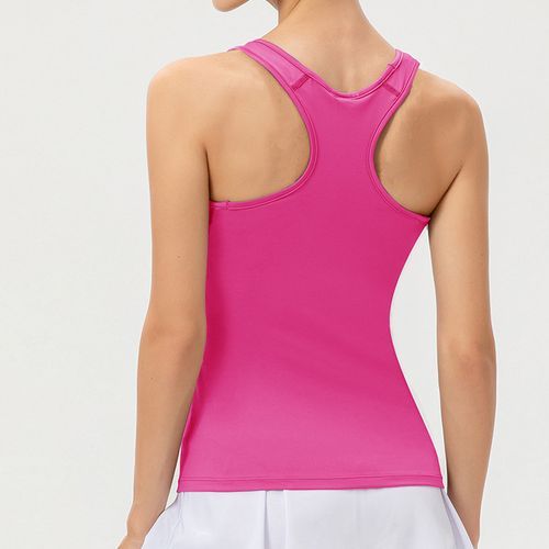 Women Workout Tops Yoga Running Sleeveless Gym Tank Sport Vest（Rose）