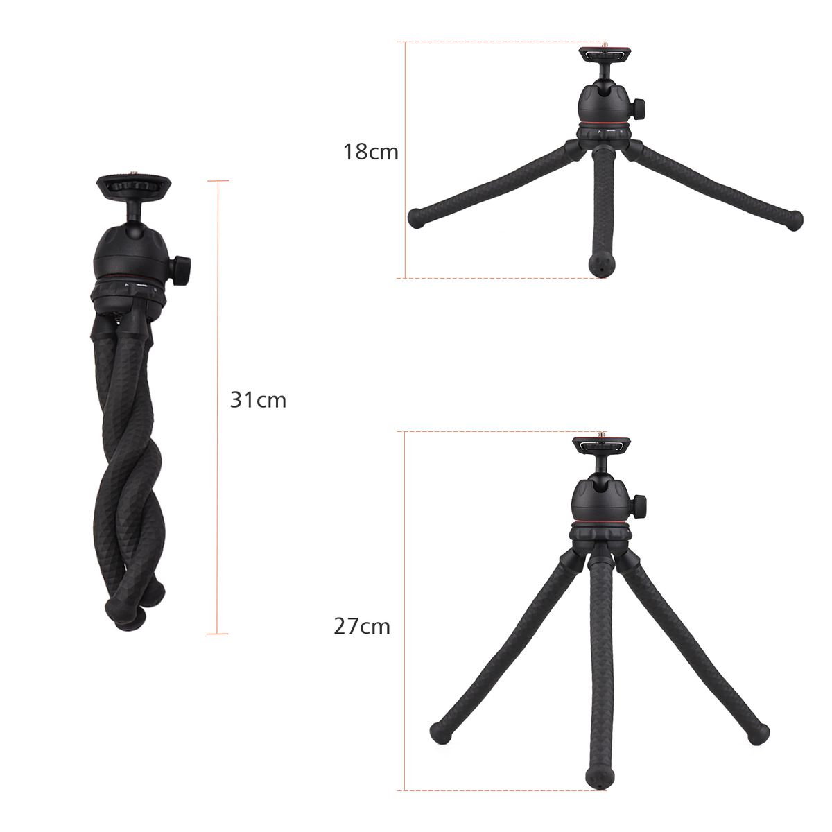 Flexible Octopus Tripod Soft Tube Desktop Tripod With 2KG