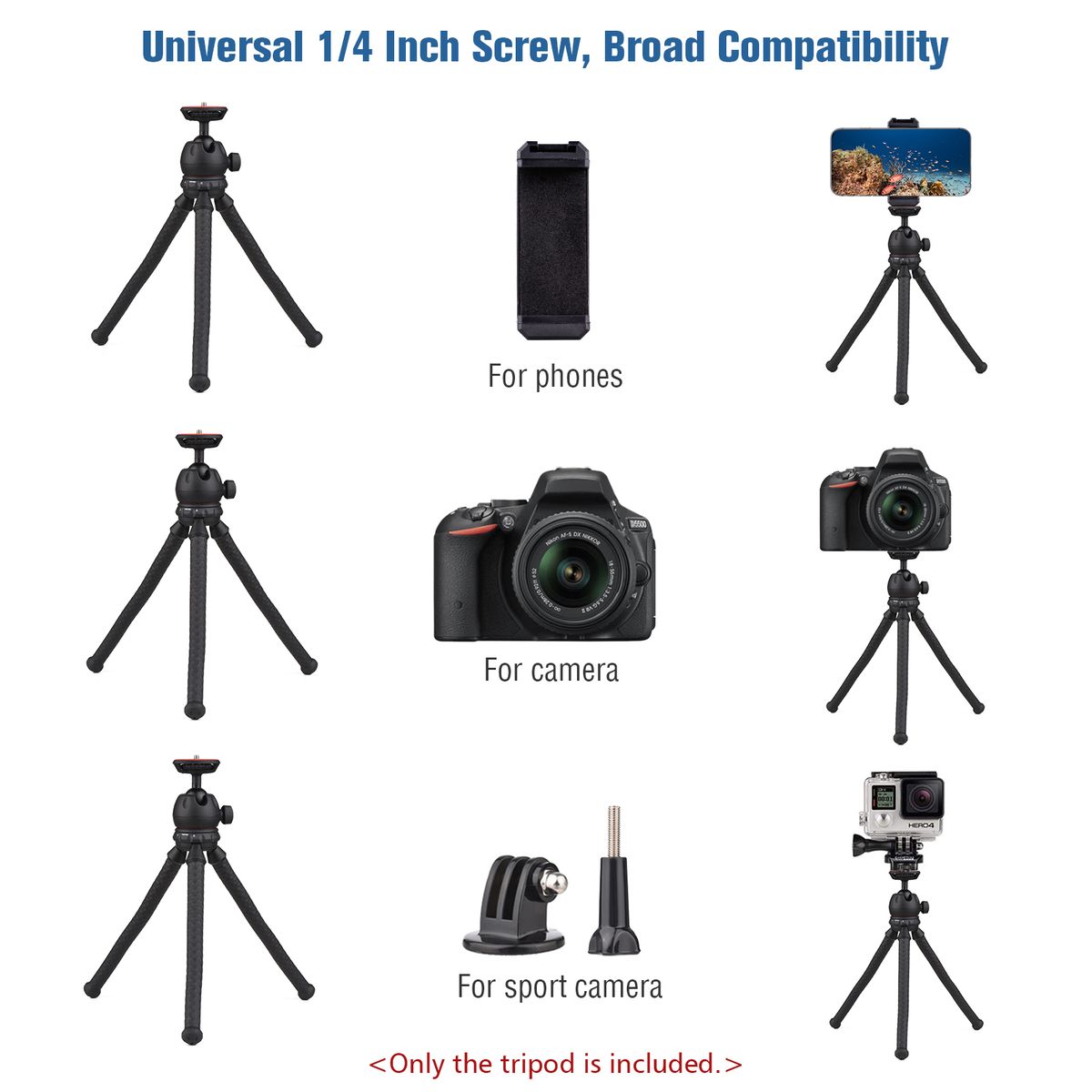 Flexible Octopus Tripod Soft Tube Desktop Tripod With 2KG