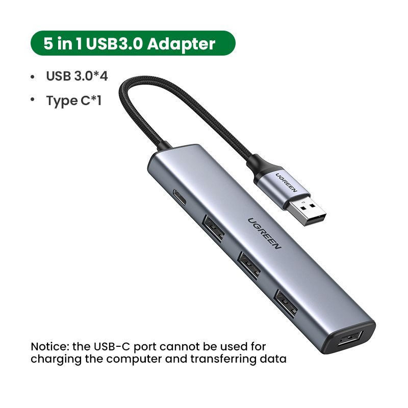 USB Hub, 4-Port USB 3.0 Hub Splitter With Powered For High Power Equipment
