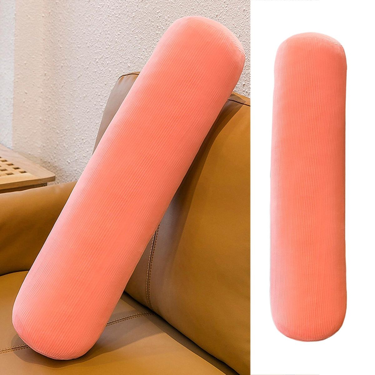 Sofa Plush Cushion Plush Cylindrical Throw Pillow Stuffed Toy Pink