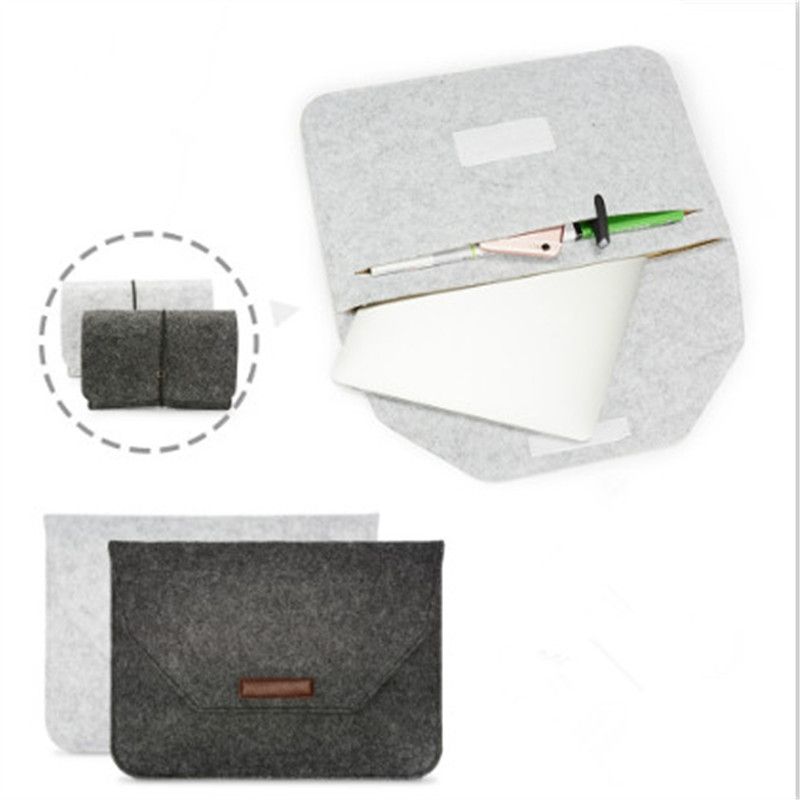 Portable Air Permeable Felt Sleeve Bag ForBook Laptop, With Power Storage Bag, Size:13 Inch(Black)