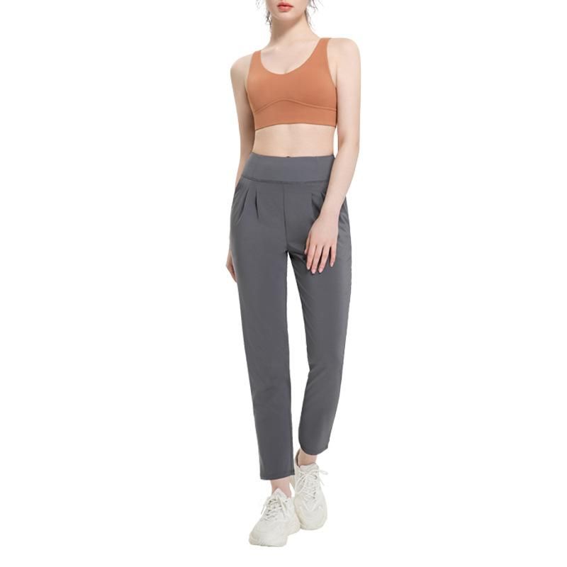 Spring and Summer New Sports Casual Straight Yoga Pants Women's High Waist Nude Fitness Yoga Clothes