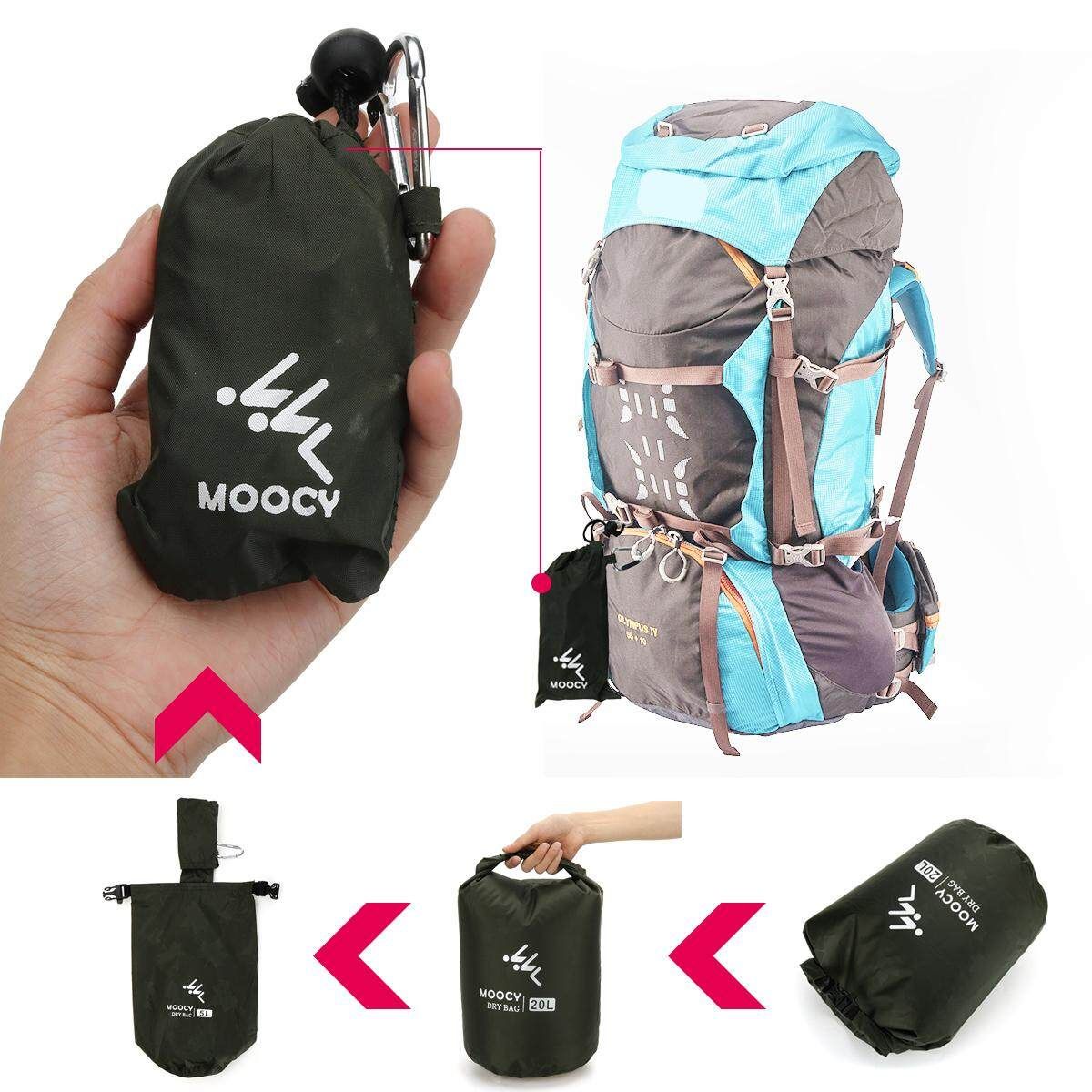 5/20/50L Waterproof Dry Bag Storage Dry Sack Hiking Camping Kayaking Canoe Sail Army Green