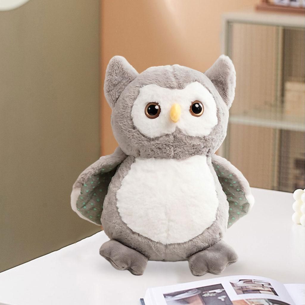 Owl Plush Toy Pillow Comfort Decor Soft Owl Plush Toy For Gray 25cm