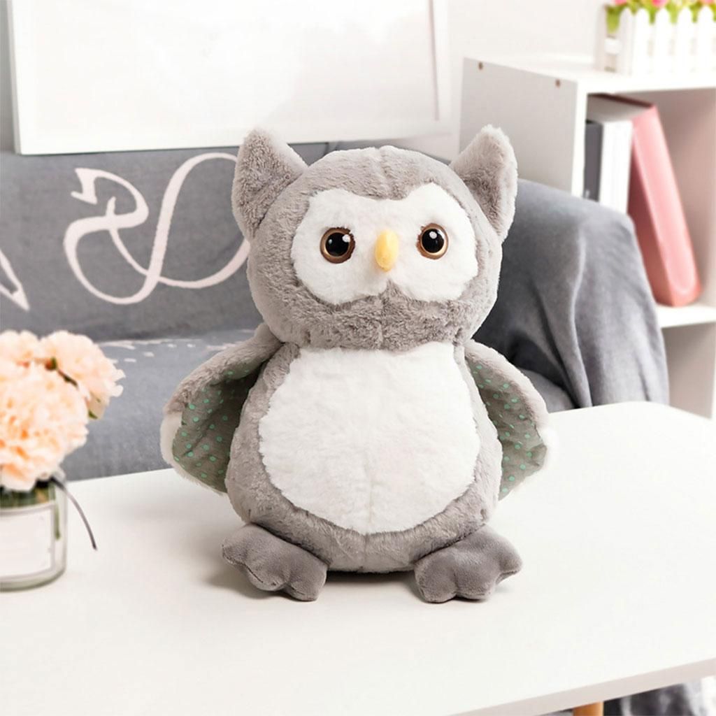 Owl Plush Toy Pillow Comfort Decor Soft Owl Plush Toy For Gray 25cm
