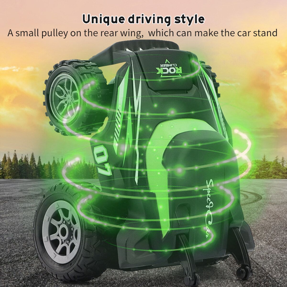 New 2.4GHz Waterproof Stunt Dump Truck With Watch Remote Control Programming Control Remote Control Car Toy Blue