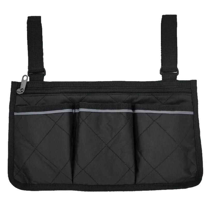 Wheelchair Side Bag for Back Wheelchair Storage Bag Pouch Fits Most Bed Rail Scooters Walker Power & Manual Electric Wheelchair