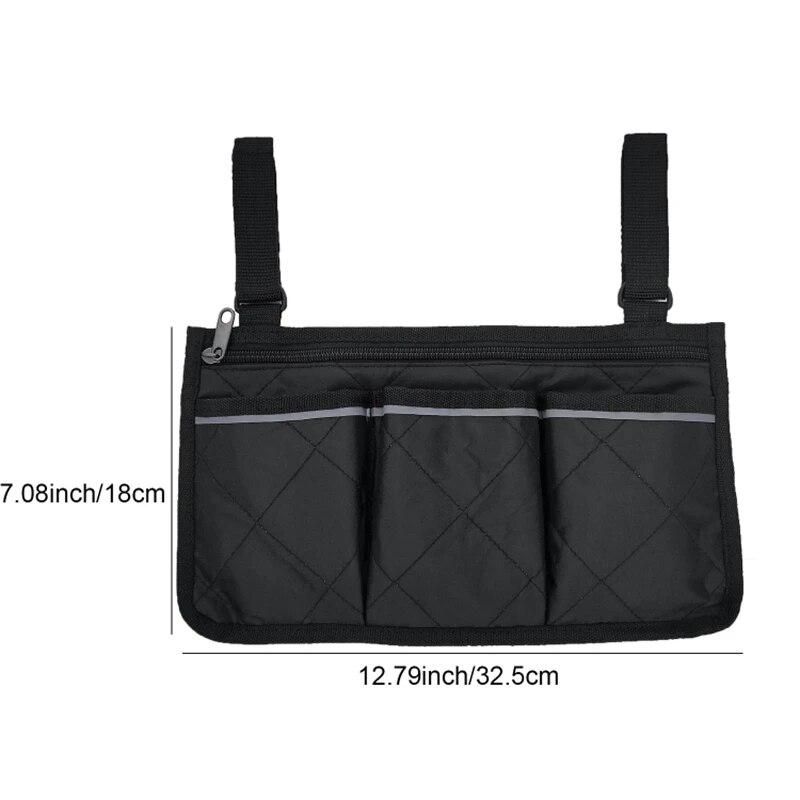 Wheelchair Side Bag for Back Wheelchair Storage Bag Pouch Fits Most Bed Rail Scooters Walker Power & Manual Electric Wheelchair