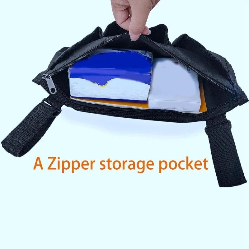 Wheelchair Side Bag for Back Wheelchair Storage Bag Pouch Fits Most Bed Rail Scooters Walker Power & Manual Electric Wheelchair