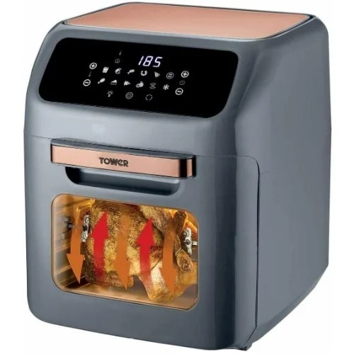 Digital Air Fryer Oven - 12l - 1800w - Grey And Rose Gold