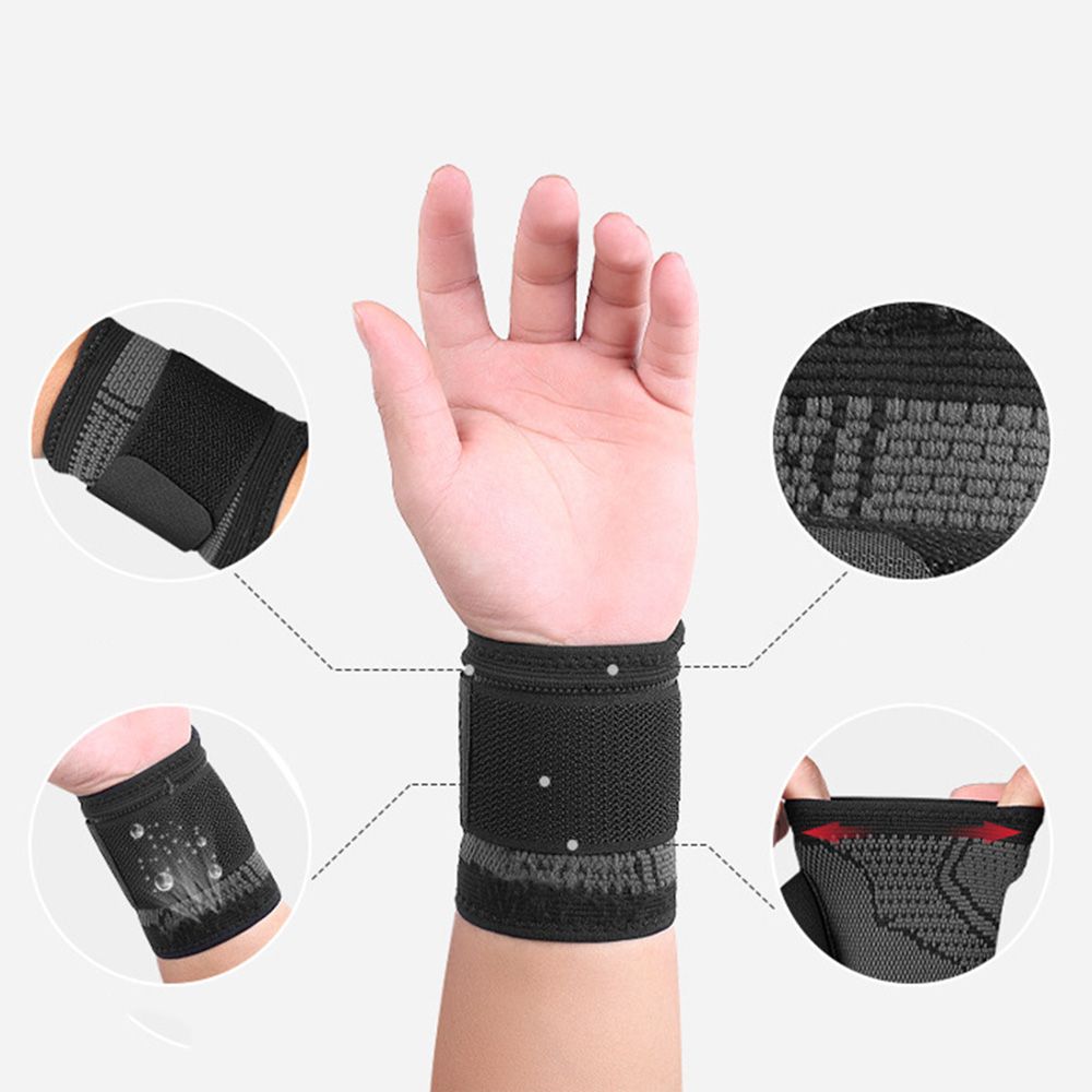 2-Pack Sports Wrist Brace Adjustable Compression Wristband