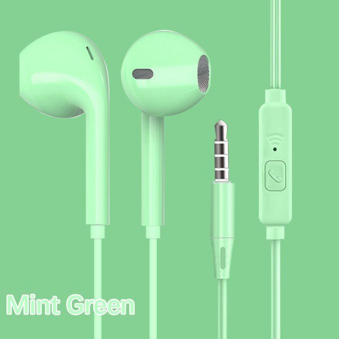 Earphone 3.5mm Wired Earphone Macaron Earphone Mic Audio Earphone