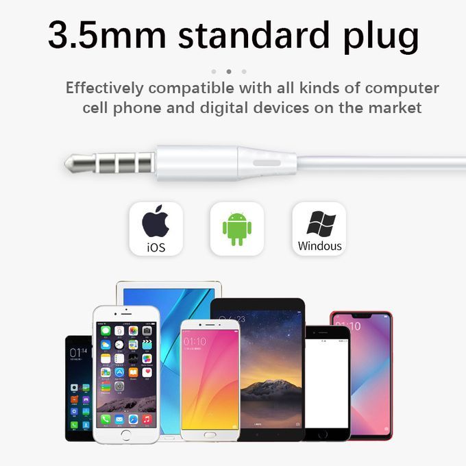Earphone 3.5mm Wired Earphone Macaron Earphone Mic Audio Earphone