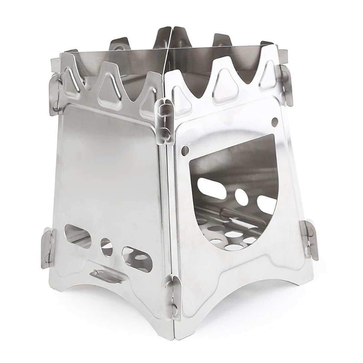 Portable Folding Outdoor Stove Camping Wood Burning Lightweight Cooker 2