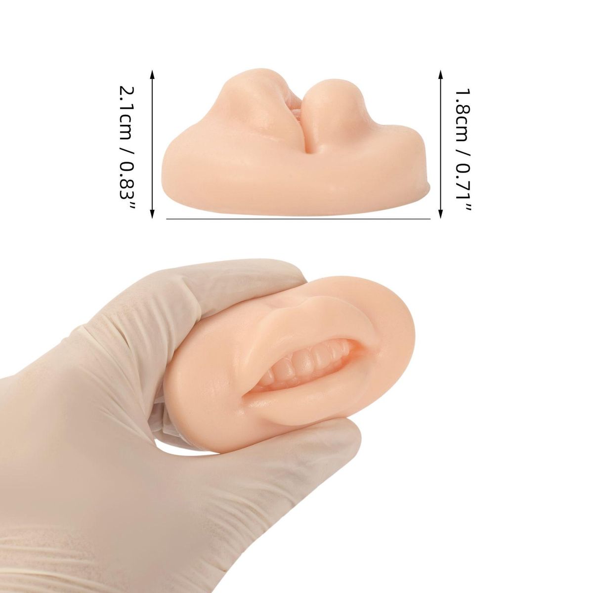 1Pc 3D Skin Color Double-sided Three-dimensional Simulated Lips Thickened Soft Elastic Silicone Lip Tattoo Eyebrow Tattoo Practice Skin