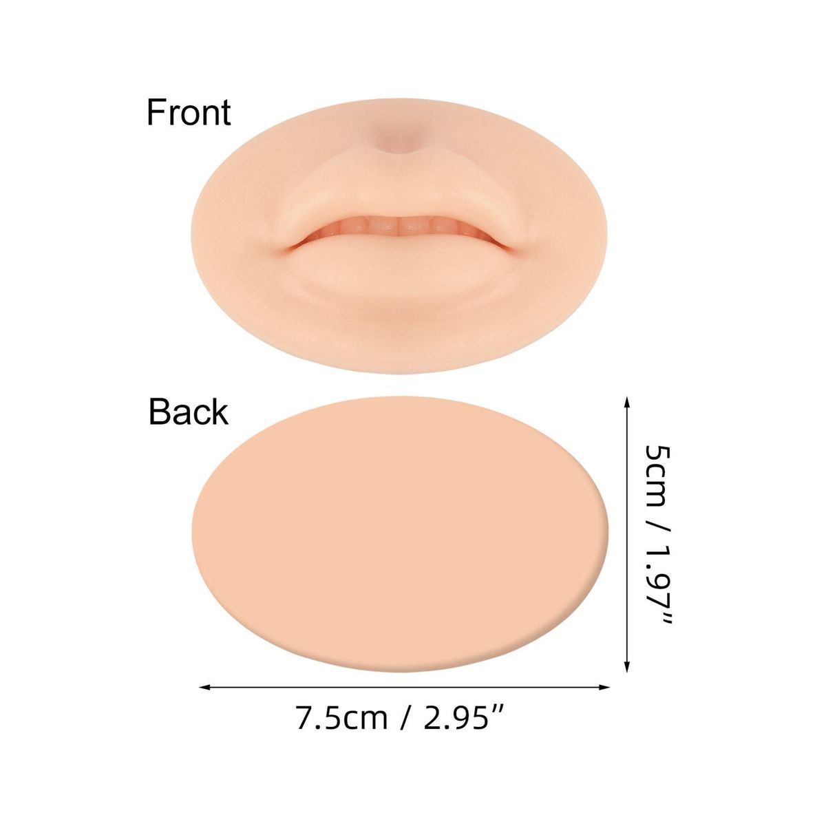1Pc 3D Skin Color Double-sided Three-dimensional Simulated Lips Thickened Soft Elastic Silicone Lip Tattoo Eyebrow Tattoo Practice Skin