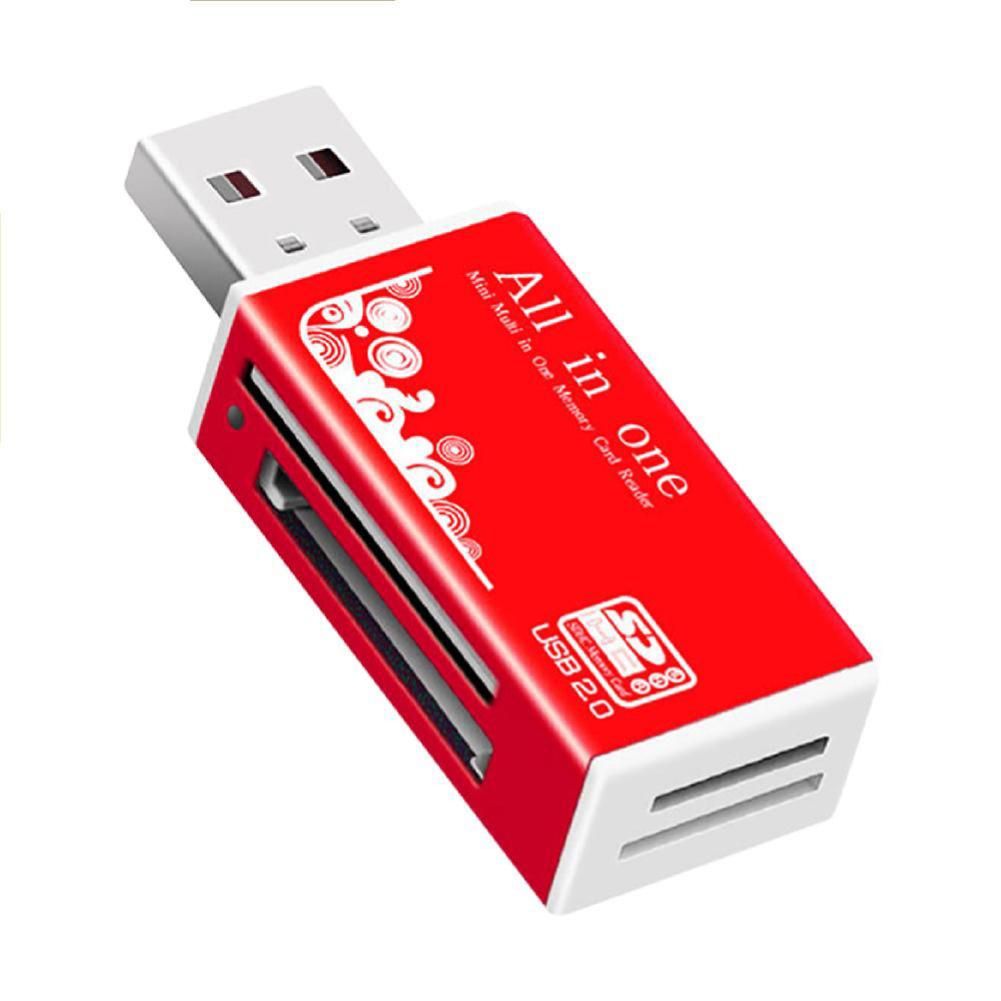 Multifunctional USB 2.0 Micro-SD/TF/CT/MS/SDHC/MMC-Red