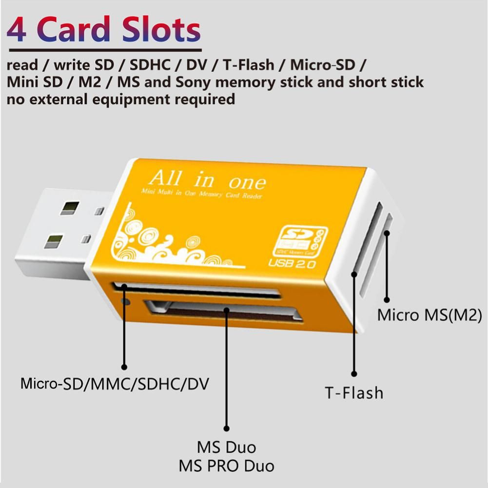 Multifunctional USB 2.0 Micro-SD/TF/CT/MS/SDHC/MMC-Red