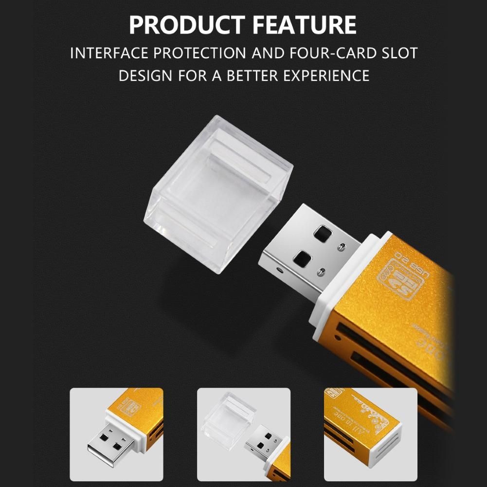 Multifunctional USB 2.0 Micro-SD/TF/CT/MS/SDHC/MMC-Red