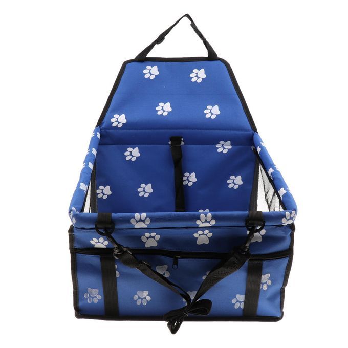 Dog Ventilated Seat Kennel Booster Seat Travel Box With Safety Blue