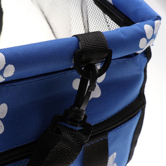 Dog Ventilated Seat Kennel Booster Seat Travel Box With Safety Blue