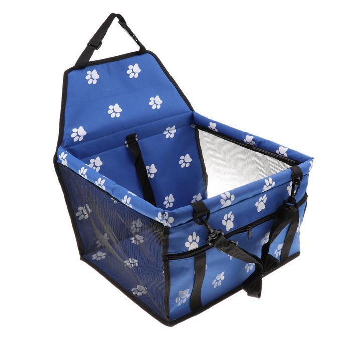 Dog Ventilated Seat Kennel Booster Seat Travel Box With Safety Blue