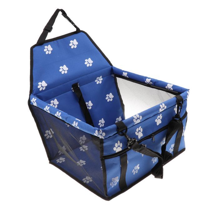 Dog Ventilated Seat Kennel Booster Seat Travel Box With Safety Blue
