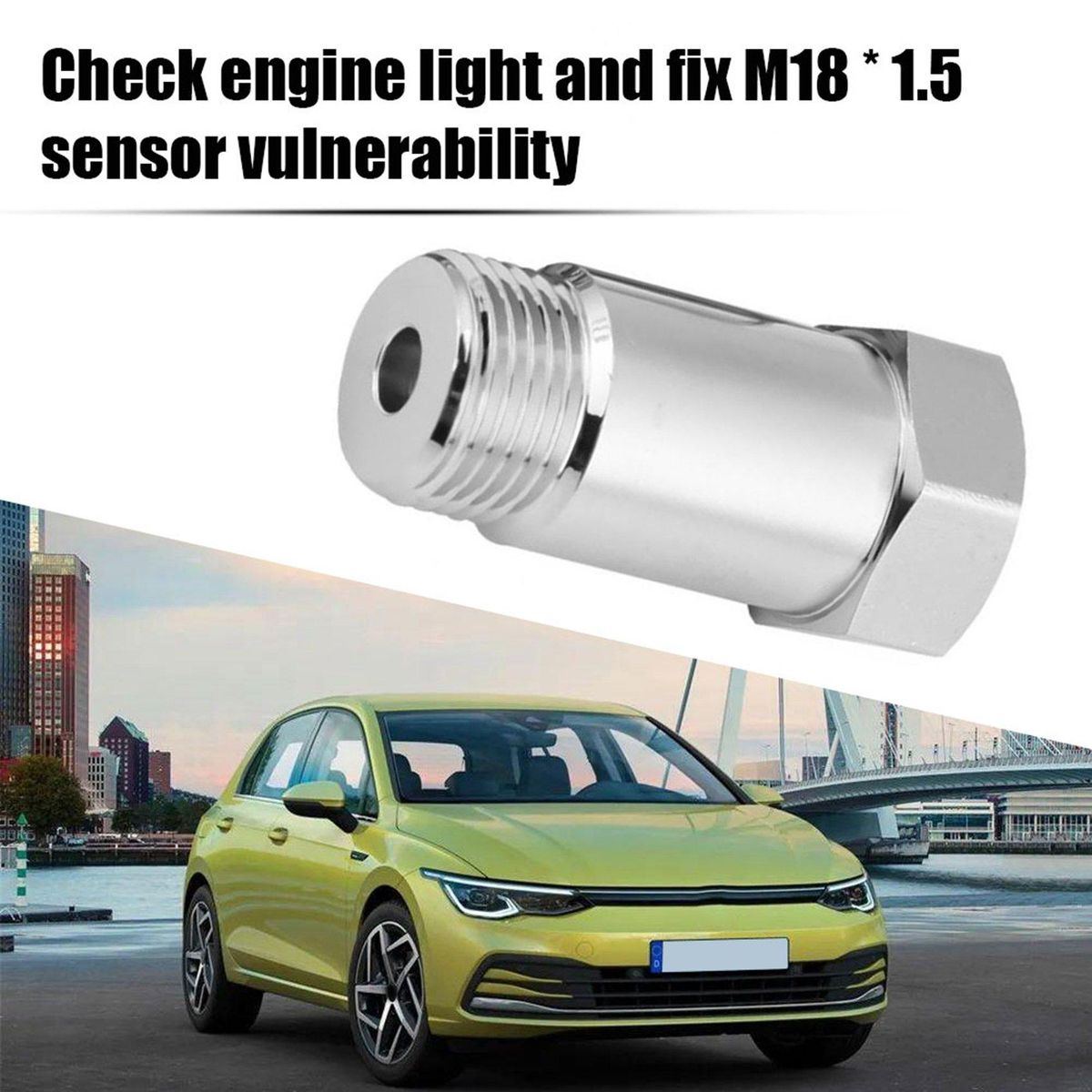 M18X1.5 Oxygen O2 Sensor Adapter Converter Car CEL SES DTC Fix Check Engine Light Eliminator O2 Extender Spacer