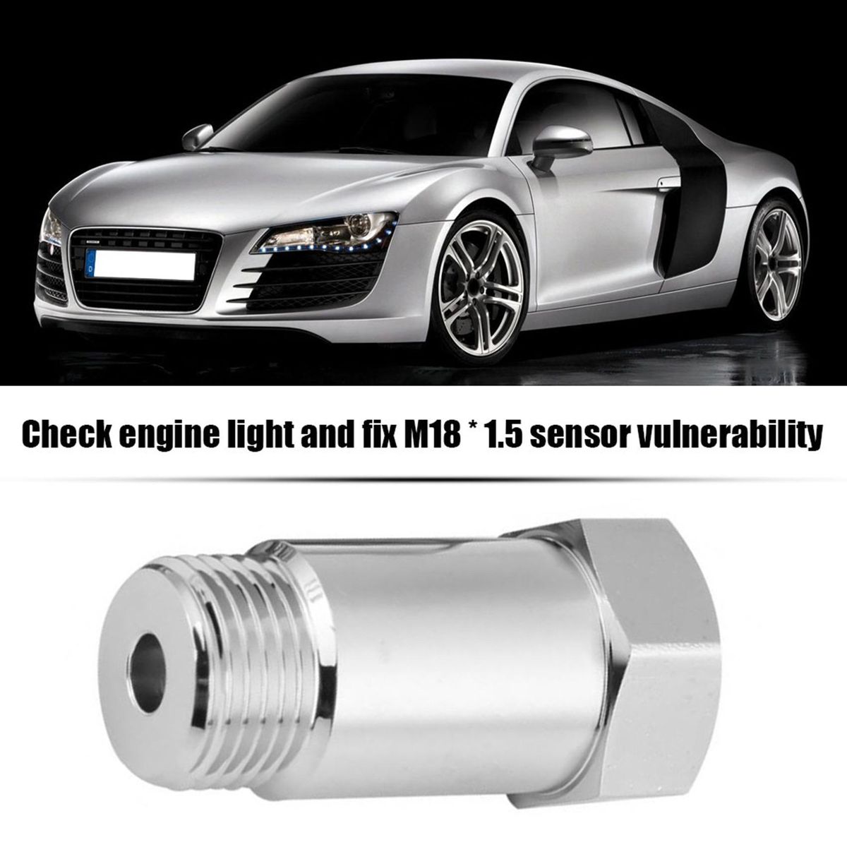 M18X1.5 Oxygen O2 Sensor Adapter Converter Car CEL SES DTC Fix Check Engine Light Eliminator O2 Extender Spacer