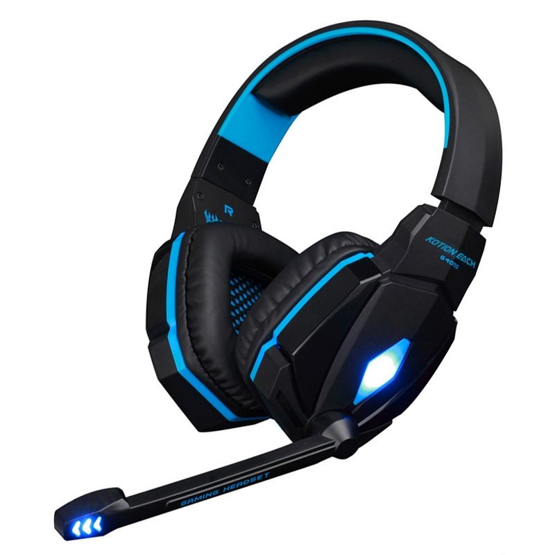 EACH G4000 Stereo Gaming Headset With Mic Volume Control & LED Light For Computer, Cable Length: 2.2m
