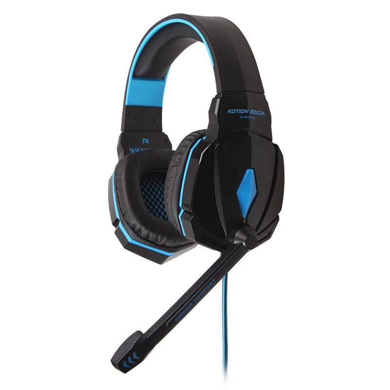 EACH G4000 Stereo Gaming Headset With Mic Volume Control & LED Light For Computer, Cable Length: 2.2m
