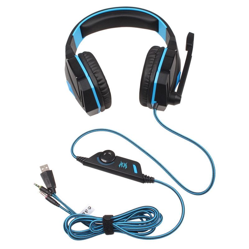 EACH G4000 Stereo Gaming Headset With Mic Volume Control & LED Light For Computer, Cable Length: 2.2m