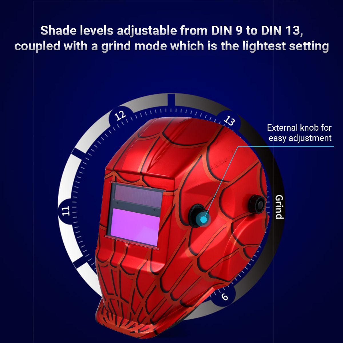 Welding Helmet Solar Powered Auto-Darkening Protective