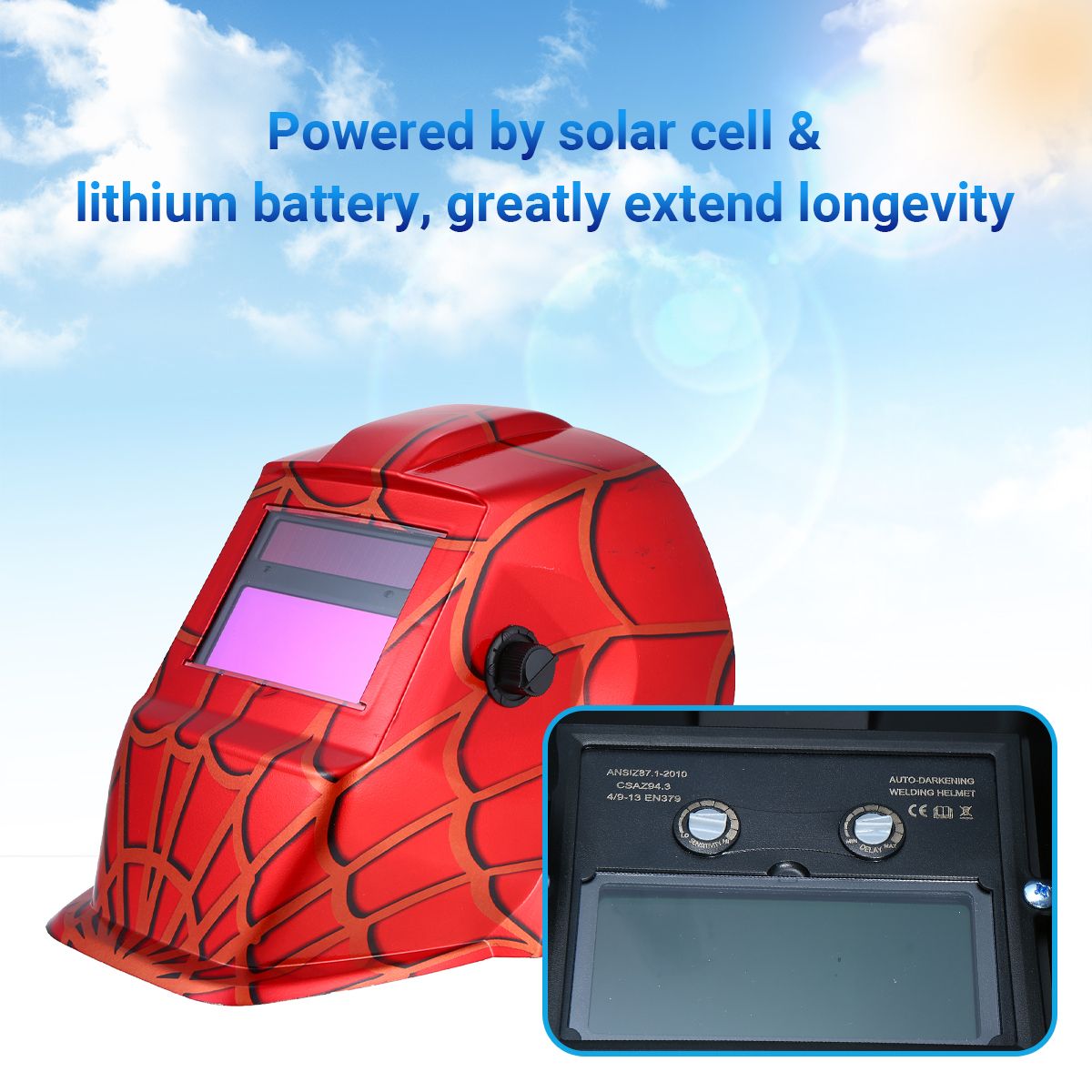 Welding Helmet Solar Powered Auto-Darkening Protective