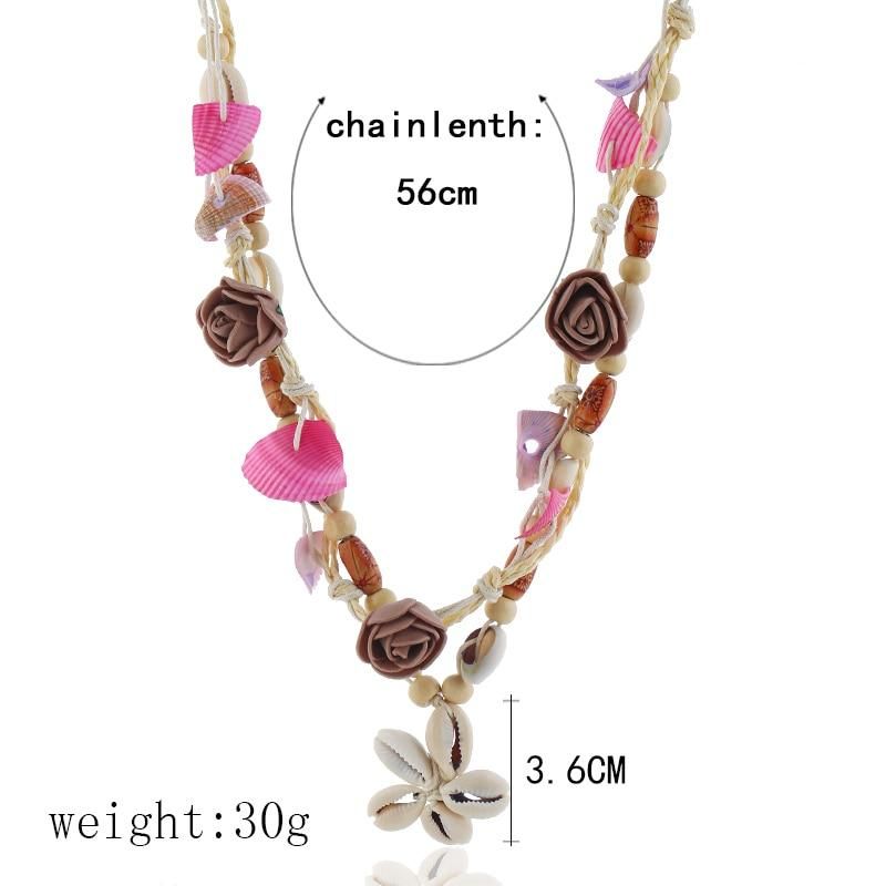 Bohemian Summer Beach Necklace Pendant Natural Sea Shells Pearl Charm Chain Necklace Boho Handmade Trendy Seashell Jewelry