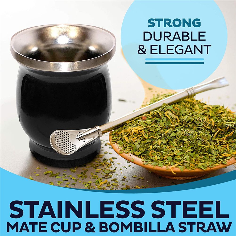 Yerba Mate Natural Gourd Set Stainless Steel Double-Wall