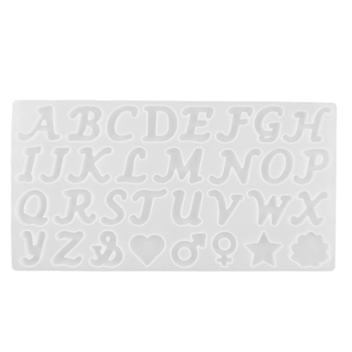1Pc1Set Epoxy Mold Large Alphabet Silicone Mold White