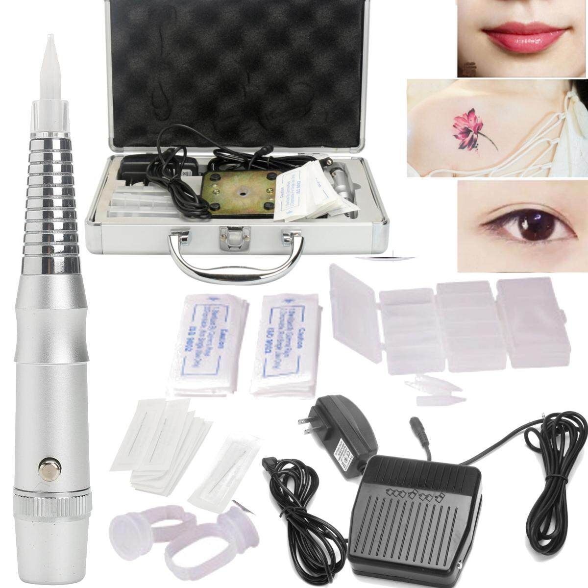 Pro Semi-Permanent Makeup Tattoo Machine Kit Eyebrow Pen Tool Kit Set With Case