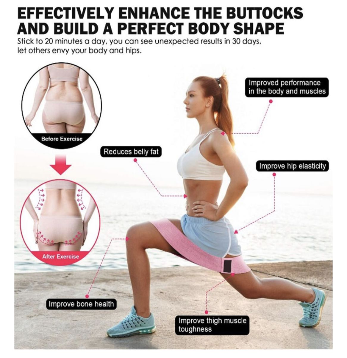 3pcs Resistance Bands For Legs And Booty
