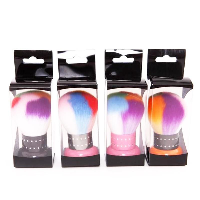Top Single Powder Shaving Blush Highlight Multifunctional Kabuki Makeup Brush Carving Diamonds in Ferrule Mixed Colors Hair Beauty Makeup Tool