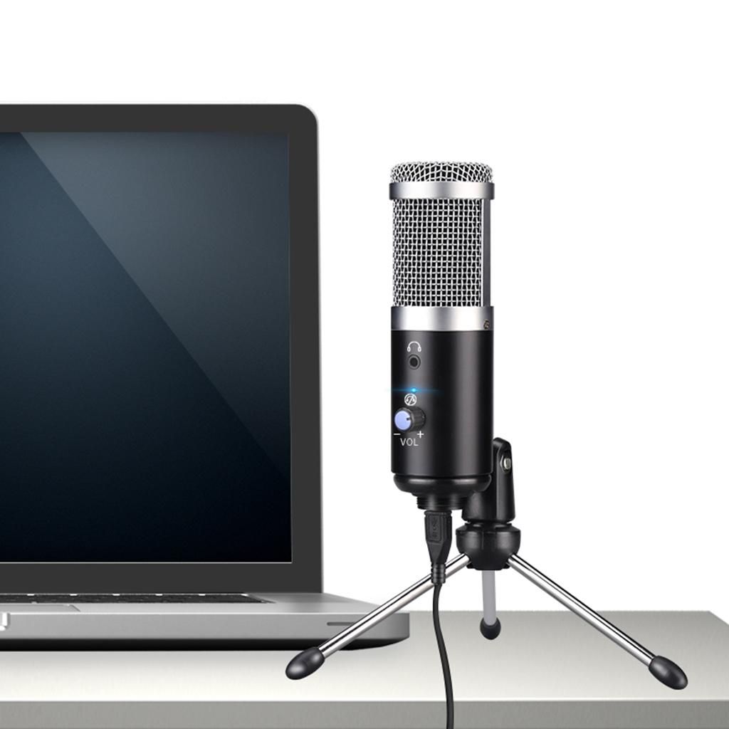 USB Condenser Microphone W/Tripod For Broadcast/Podcast Live Streaming
