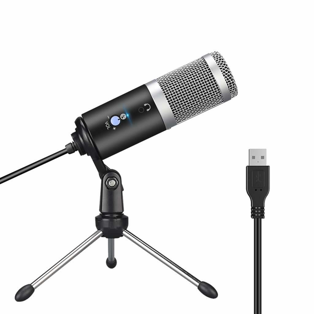 USB Condenser Microphone W/Tripod For Broadcast/Podcast Live Streaming